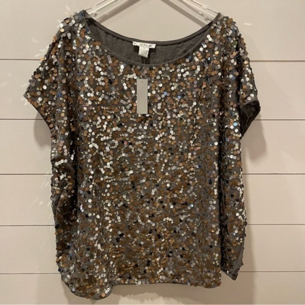 WDNY Gray Sequined Top Womens Size 3X New With Tags